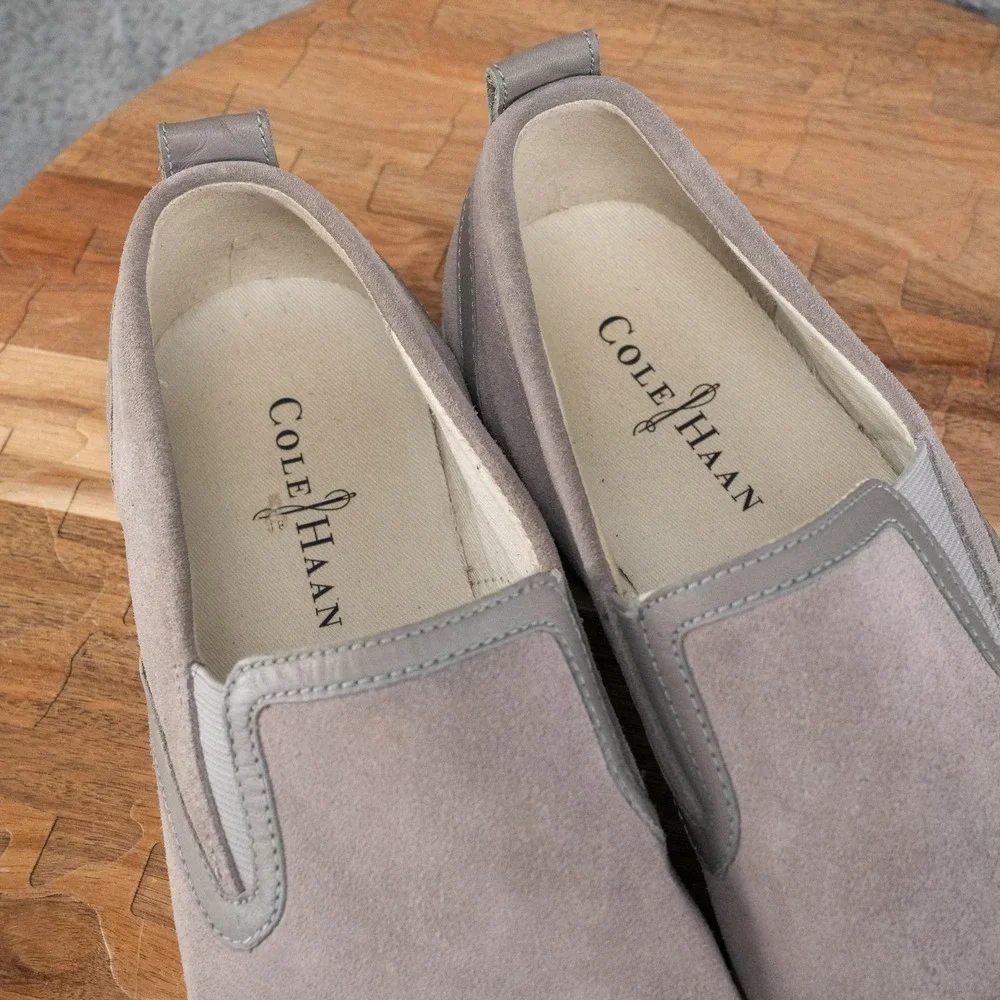 Cole Haan Mens Size 9.5 M Gray Suede Quincy Loafers C12264